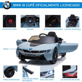Carro elétrico acima de 3 anos Licença BMW I8 6V 115x72,5x46 cm Azul