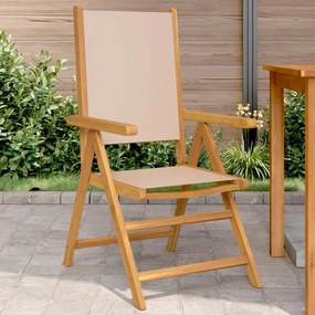 vidaXL Cadeiras de jardim 2 pcs acácia maciça/tecido cinza-acastanhado