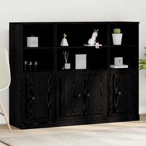 vidaXL Armário Alto Carvalho Preto 132x35,5x103,5 cm Madeira de engenharia