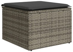 6 pcs conjunto sofás de jardim com almofadões vime cinzento