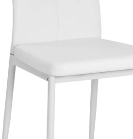Conjunto de 2 Cadeiras de Jantar Vigo em Couro Artificial - Branco - D
