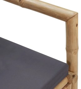 Cadeiras de jardim c/ almofadões 2 pcs bambu