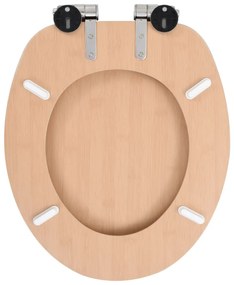 Assentos sanita 2 pcs c/ tampas fecho suave MDF design bambu
