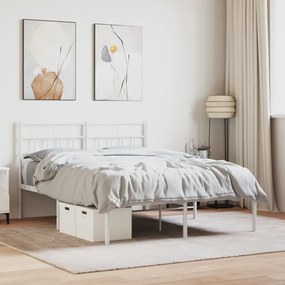 Estrutura de cama com cabeceira 120x200 cm metal branco