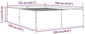 Estrutura de cama 135x190 cm derivados de madeira cinza cimento