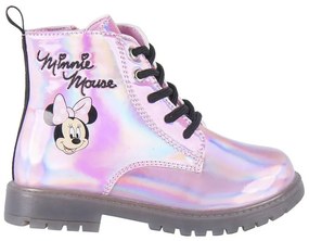 Botas Infantis Casuais Minnie Mouse Luzes LED Cor de Rosa 32