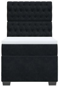 Cama com molas/colchão 80x200 cm veludo preto