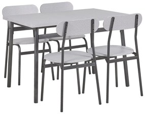 Conjunto de jantar com mesa 110 x 70 cm e 4 cadeiras cinzentas e pretas VELDEN Beliani