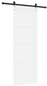 Porta Deslizante vidaXL com Conjunto de Ferragens Branca 83x232 cm Mad