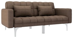 vidaXL Sofá-cama tecido castanho