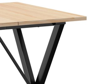 Mesa de jantar estrutura em X 70x70x75 cm pinho e aço