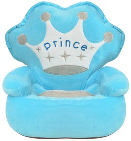 Cadeira em pelúcia infantil, príncipe, azul