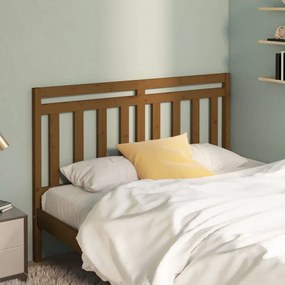 vidaXL Cabeceira de cama 166x4x100 cm pinho maciço castanho mel