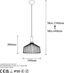 Candeeiro Chandelier Dear – Dourado Brilhante – 34 x 34 x 134 cm