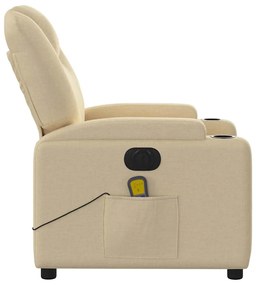 Poltrona de massagens reclinável elétrica tecido creme