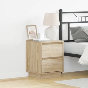 vidaXL Gabinetes de Canto com Luzes LED 2 pcs Carvalho Sonoma 39x34.5x50 cm
