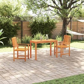 vidaXL Conjunto de Jantar para Jardim 3 pcs Castanho