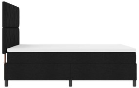 Cama Box Spring com colchão preta 140x200 cm tecido