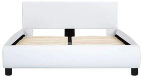 Estrutura de cama 140x200 cm couro artificial branco