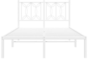 Estrutura de cama com cabeceira 120x200 cm metal branco