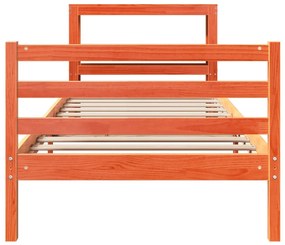 Cama sem colchão 75x190 cm madeira de pinho maciça castanho-mel