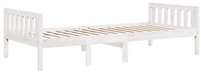 Cama de criança sem colchão 90x190 cm pinho maciço branco