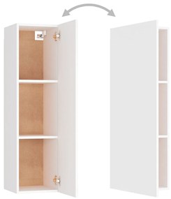 Conjunto de 3 Móveis de Parede de TV Faial L - Branco - Design Moderno