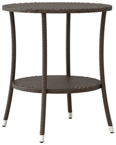 3 pcs conjunto bistrô com almofadões vime PE castanho