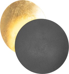 Candeeiro de parede inteligente preto com dourado incluindo Wi-Fi G9 - Sunrise