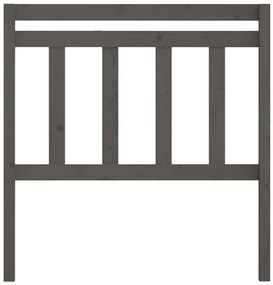 Cabeceira de cama 106x4x100 cm pinho maciço cinzento