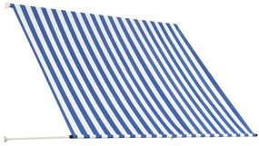 Toldo retrátil 200x150 cm azul e branco