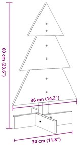 Árvore de Natal decorativa 60 cm pinho maciço castanho-mel