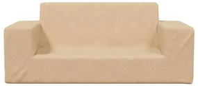 Sofá infantil de 2 lugares pelúcia cor creme