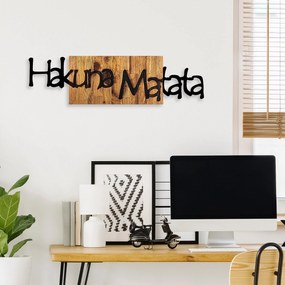 Acessório Decorativo de Parede Hakuna Matata 4 – Preto e Nogueira Clar