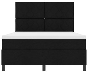 Cama Box com colchão e luz LED preta, 160 x 200 cm