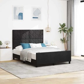vidaXL Cama Box com cabeceira Preto 140 x 190 cm Veludo