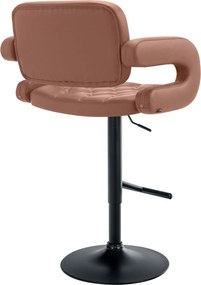 Banco de bar Dublin de couro sintético Castanho