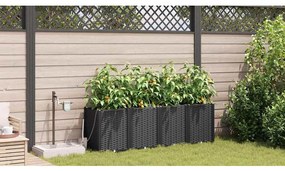Jardineiras de Jardim 1 pc Preto 160 x 40 x 52 cm Plástico