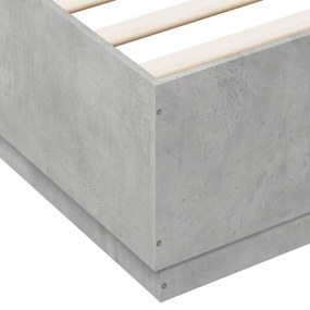 Estrutura de cama 200x200 cm derivados de madeira cinza cimento