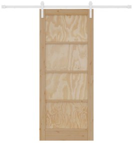 Porta Deslizante com Conjunto de Ferragens 83x202 cm Madeira Sólida de