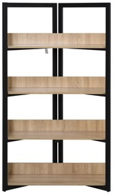 HOMCOM Estante de 4 Níveis Estante de Estilo Industrial com Grande Espaço de Armazenamento Sistema Anti-Tombo 90x39x160cm Preto e Carvalho