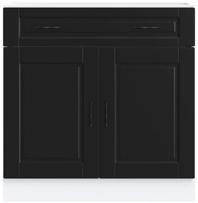Armário base de cozinha Porto derivados de madeira preto
