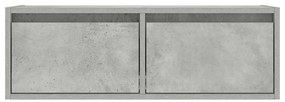 Móvel de TV com luzes LED 75x35,5x25 cm cinzento cimento