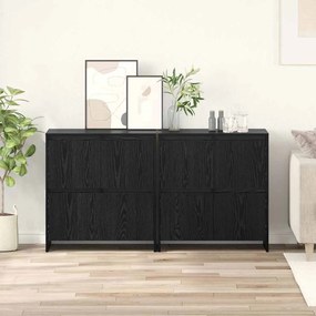 vidaXL Aparadores 2 pcs Carvalho preto 70 x 41 x 75 cm