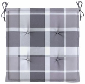 Almofadões cadeiras jardim 6pcs tecido oxford xadrez cinzento