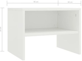 Mesas-de-cabeceira 2 pcs 40x30x30 cm contraplacado branco