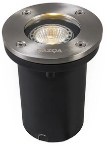 Foco de chão moderno em aço inoxidável - Basic Round Moderno