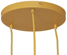 Candeeiro Pendente Retro Mostarda Amarelo com Vidro Fosco 3 Luzes - Fedde