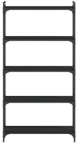Estante c/ 5 prateleiras 80x30x154cm derivados de madeira preto