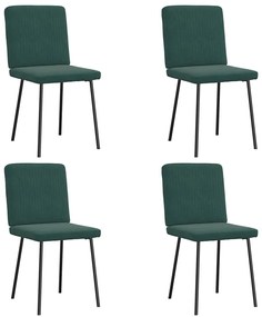 Cadeiras de jantar 4 pcs veludo verde-escuro